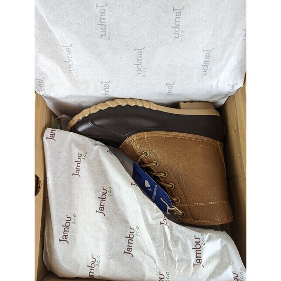 JBU Duck Boots Mens 8M Maine Waterproof Tan Faux Fur Lined  display picture 3